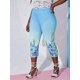 thumbnail image 3 of Talla grande Impresión floral Ombre Color Capri Leggings Rosegal Leggings de talla grande, 3 of 5
