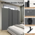 thumbnail image 4 of Room Divider 88" W Portable Room Dividers and Folding Privacy Screens, 4 Panel Room Divider w/ 3 Wider Feet Portable Wall as Dressing Screen Wall Divider for Home Bedroom Children's Room，Grey, 4 of 18