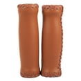 thumbnail image 4 of Yosoo 1 Pair Three Colors Retro Artificial Leather Bicycle Handlebar Grips Bike Handle Cover Grips, Leather Handle Bar, Handlebar Grip, 4 of 7