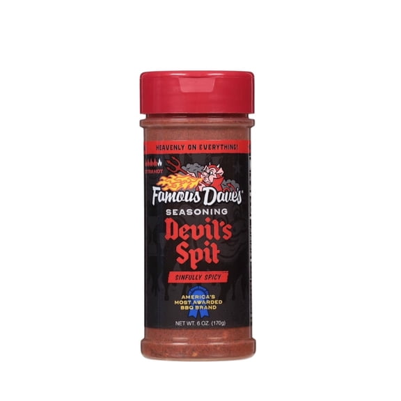 Famous Dave's Devil's Spit BBQ Seasoning Rub, Extra Hot, Sinfully Spicy, 6 Oz
