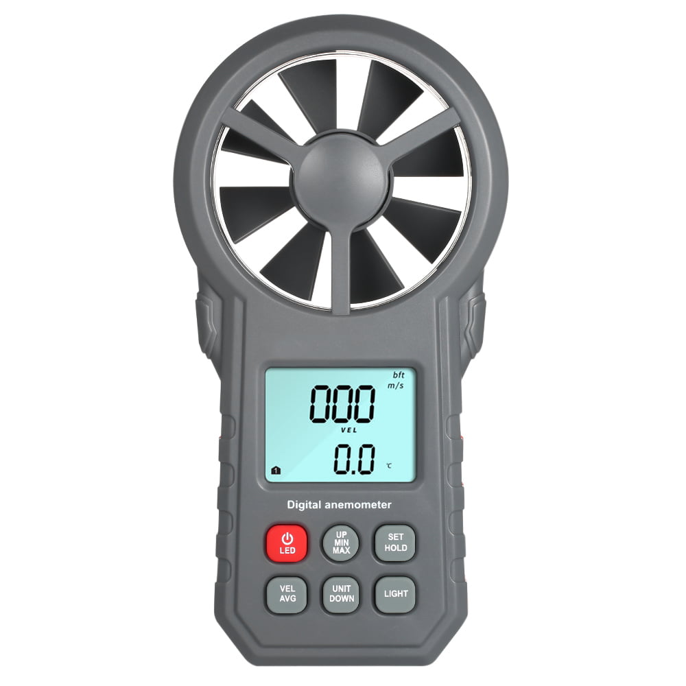 Digital LCD Wind Speed Gauge Air Velocity Meter Anemometer NTC Thermometer