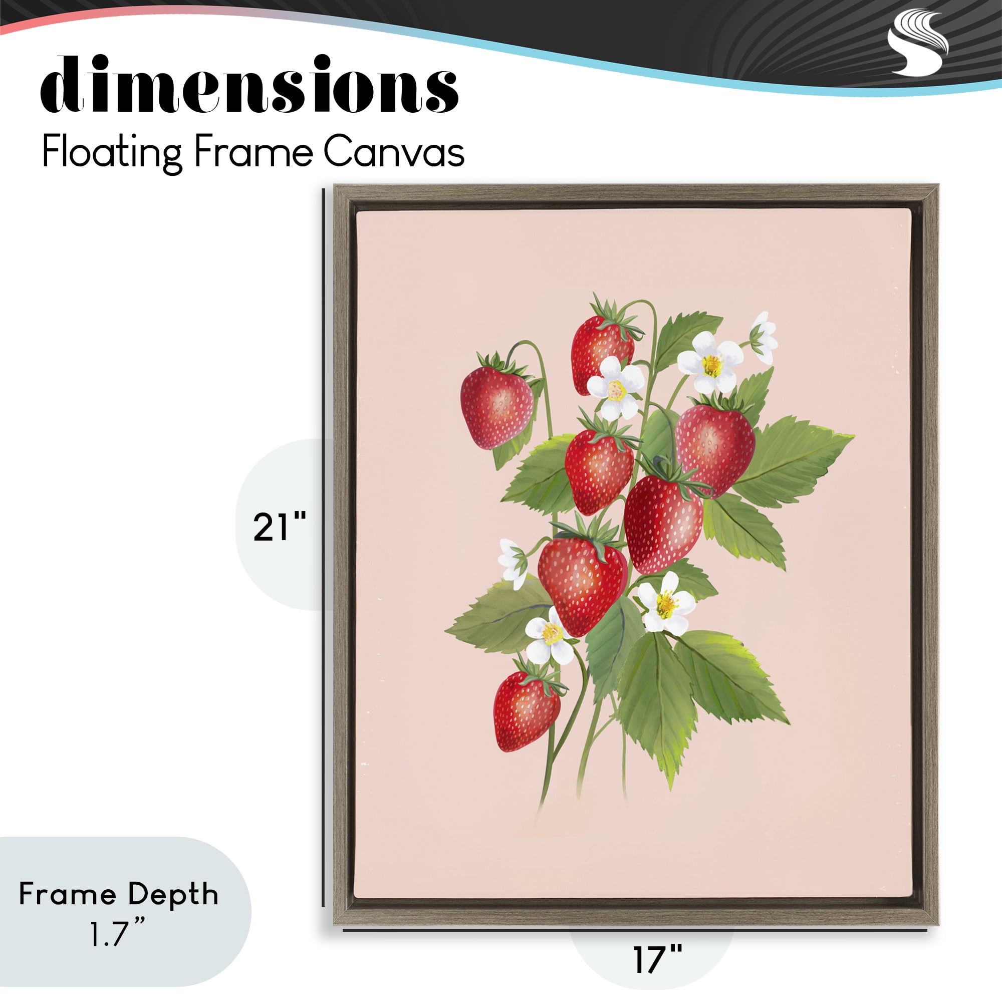 Stupell Industries Cottage Garden Strawberries Brown Framed Floater Canvas Wall Art, design by Diane Neukirch