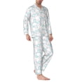 thumbnail image 2 of Fotbe Rabbit And Star Pijama de Hombre con Estampado de Manga Larga, Conjunto de 2 Piezas, Ropa de Dormir Suave y Cómoda con Bolsillos-Small, 2 of 7