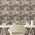 thumbnail image 2 of Ambesonne Geometric Peel & Stick Wallpaper for Home, Floral Pattern Shapes Art, 13"x36", Cocoa Dark Cocoa Beige, 2 of 5