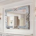 thumbnail image 2 of LUVODI Crushed Diamond Wall Mirror 39x28 inch Decorative Glass Silver Bathroom Vanity Mirrors Square, 2 of 8