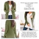 thumbnail image 5 of Cárdigan para mujer, suéteres, Otoño Invierno, Color puro, tejido torcido, elegante, informal, para mujer, cárdigan de manga larga con botones, OD verde S, 5 of 6
