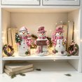 thumbnail image 5 of Cute Mini Christmas Snowman Resin Statue, Hand Painted Pink & Blue Snowman with Gifts Tree Sign, Desktop Tabletop Ornament, Beautiful Decor for Shelf, Indoor Winter Christmas Home Holiday, 5 of 6