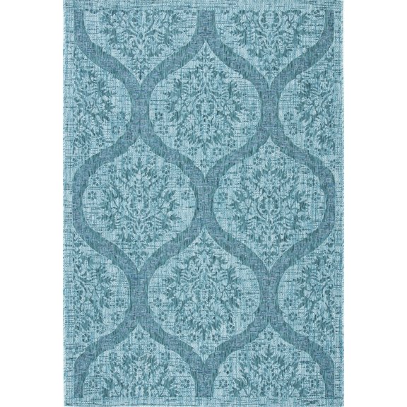 Safavieh Courtyard Tayler Geometric Indoor/Outdoor Area Rug, Blue/Gray, 5'3" x 7'7"
