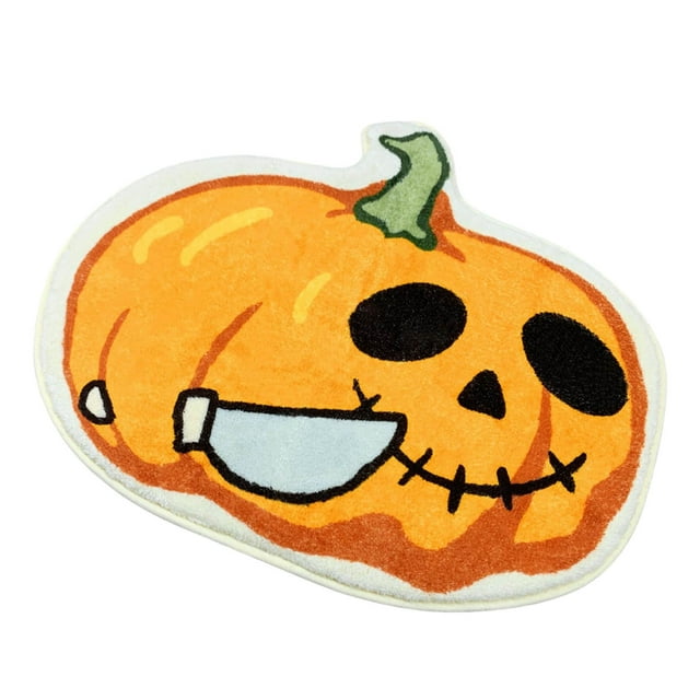 Halloween Bathroom Fall Pumpkin Bathroom Rugs Non Funny Cute Bath Mats For Bathroom Shower Tub Microfiber Washable Absorbent Carpet Autumn Home Decoration Size Blanket for Bed Large Knit Throw Blanket