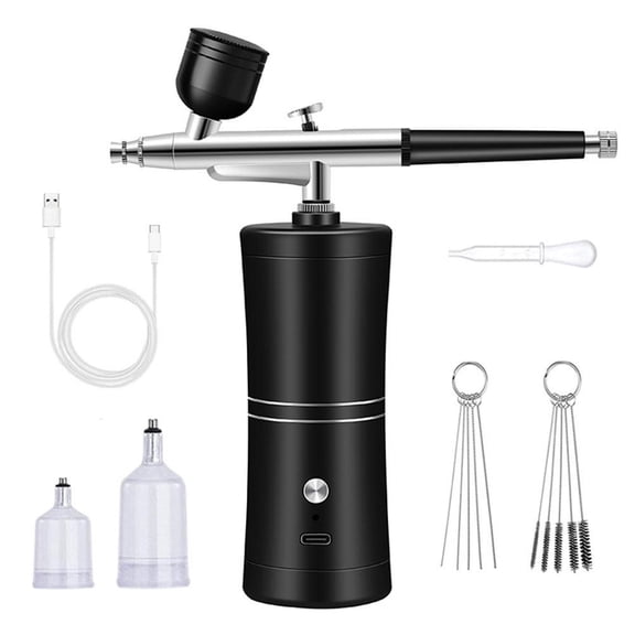 Airbrush Kit with Compressor, Rechargeable Auto Handheld Airbrush Set, Portable Air Brushes for Painting, Tattoo, Nail Art, Model Coloring, Makeup,
