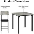 thumbnail image 7 of LinkRomat 5-Piece Dining Table Set for 4, Counter Height Kitchen Table and Chairs, Modern Small Dining Room Table Set with Upholstered Seats for Apartment or Small Spaces, Gray, 7 of 7