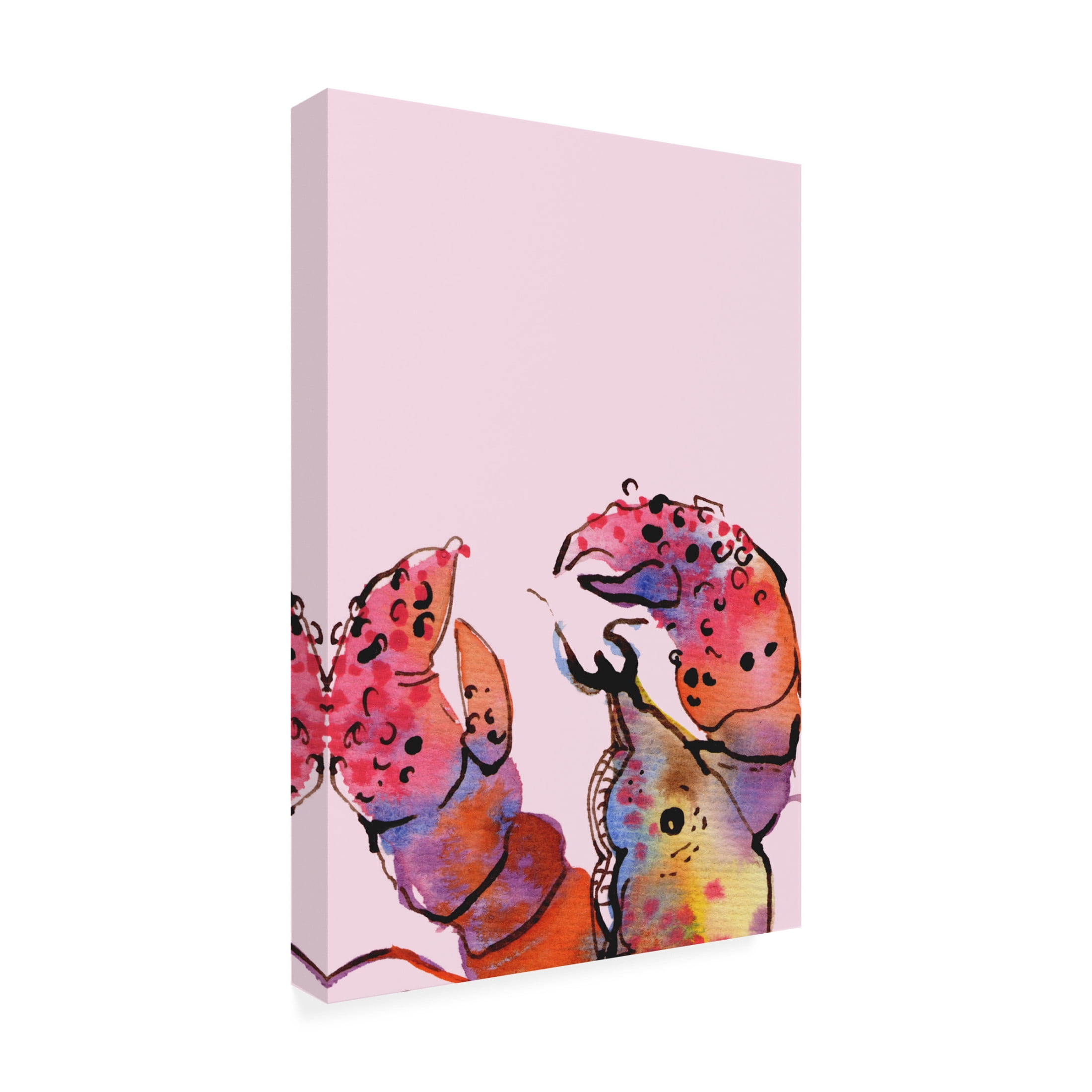 Trademark Fine Art Ania Zwara Lobster On Pink Canvas Wall Art