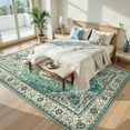 thumbnail image 3 of Lahome Decor 8'x10' Bohemian Vintage Oriental Medallion Pattern Area Rug,Ultra-Thin Washable Vintage Area Rug,Non-Slip Rugs for Bathroom,Entryway,Kitchen Rug,Indoor Carpet,Low Pile,Soft,Orange, 3 of 9