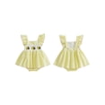 thumbnail image 2 of Cenuakty Baby 3M 6M 12M 18M Girl Romper Dress Bee Embroidered Flying Sleeve Smocked Jumpsuit Cute Summer Clothes, 2 of 9