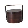 thumbnail image 4 of Caja Bento Portátil, Caja de Comida de Regalo, Caja Bento de Madera Resistente de Doble Nivel con Asa 15x15x20 cm, 4 of 9