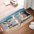 thumbnail image 5 of 1pc Four Cats on the Beach Absorbent Non-Slip Bathroom Thickened Flannel Rug Decor,Soft,Quick Drying,Suitable For Indoor/outdoor Use,Bathrooms,Bedrooms,Kitchens,Terrace,Laundry Rooms,16"x24", 5 of 9