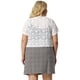 thumbnail image 5 of Women's Plus Size Shrug Cardigan Lace Allover Open Front Short Sleeve Crop Bolero Jacket White 1X, 5 of 7