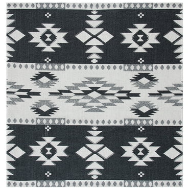 SAFAVIEH Augustine Bradford Geometric Area Rug, Black/Light Grey, 6'4" x 6'4" Square
