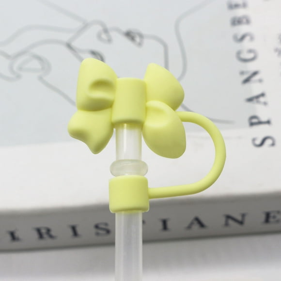Byikun Silica Gel Straw Cap Cover Cute Bow Shaped Straw Cap Cover Splashing Proof Straw Cap Cover Reusable Straw Cap Cover Water Bottle Straw Cover 0.4in Diameter