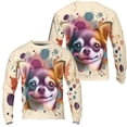 thumbnail image 3 of Chihuahua Portrait Watercolor Vintage Retro Styles All Over Print 3D Sweatshirt Unisex Merch Dog Lover Gifts Idea - 00001, 3 of 6