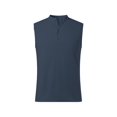 thumbnail image 3 of Men's Sleeveless Henley Tank Top Summer Beach Tank Tops Collarless Casual Cruise Dress Shirt Navy Blue XXL, 3 of 8