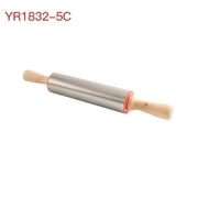 Dough Roller Kitchen Stainless Steel Pastry Dough Rolling Pin Pasta Pizza Dough Rolling Pin With Wooden Handle, Yr1832-5C Wweixi