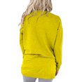 thumbnail image 3 of IROINNID Women's Fall Tops Long Sleeve Oversized Base Shirts Solid Workout Sweatshirts Casual Basic V-Neck Loose Fit Pullover with Pocket,Yellow, 3 of 5