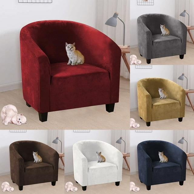 Tub Chair Covers Armchair Elastic Polyester Fabric Sofa Slipcovers Seat Cover