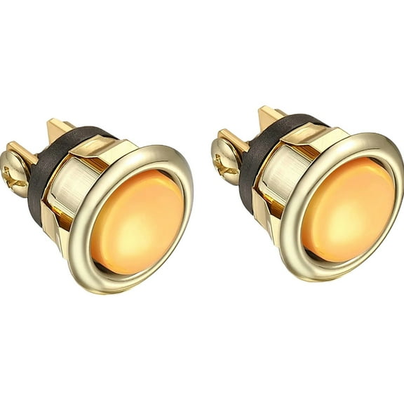 2 Pack Gold Lighted Doorbell Button Replacement,Wired Doorbell with Easy Installation,Standard Size 0.63 Inch Hole,Copper and Iron Material for Home Improvement