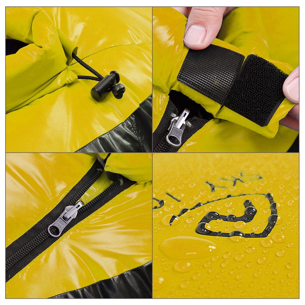 BLEEUS Goose Down Camping Sleeping Bag Ultralight For Outdoor Indoor Camping Supplies (Yellow 600g)