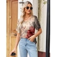 thumbnail image 5 of Zeagoo Womens Summer Top Casual V Neck Short Sleeve Floral Tee Shirts Ladies Tunic Tops for Legging, 5 of 5