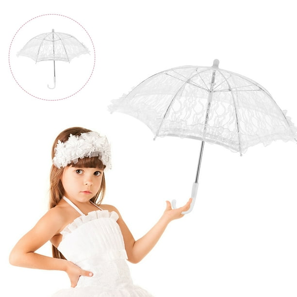 White Lace Umbrella Lightweight Kids Umbrella Children Photo Prop Accessory