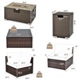 thumbnail image 4 of Costway 8PCS Patio Rattan Furniture Set Fire Pit Table Tank Holder Cover Deck Black, 4 of 10