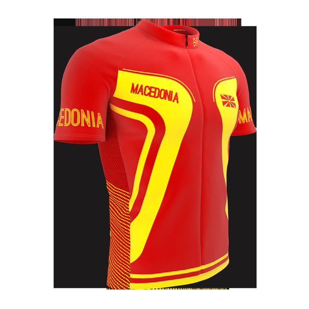 Macedonia Full Zipper Bike Short Sleeve Cycling Jersey for ...