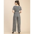 thumbnail image 2 of Moomaya Short Sleeve Full Leg Printed Rayon Jumpsuit - Women's Trendy Jumpsuit, 2 of 9