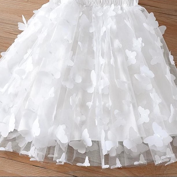 LLYWEY Girls Ruffle White Dresses, Toddler Girl Summer Dresses, Cute Mesh  A-Line Casual Sundress Ruffle Sleeve Smocked Princess Flowy Dress Age 2-14  Years, Style BY-25, White, 4T - Walmart Business Supplies