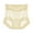 Beige, variant on Women's Lace High Waist Shaper Panties Comfortable Breathable Tummy Control Underwear No Roll Mid Rise Hip Lift Sexy Soft Briefs