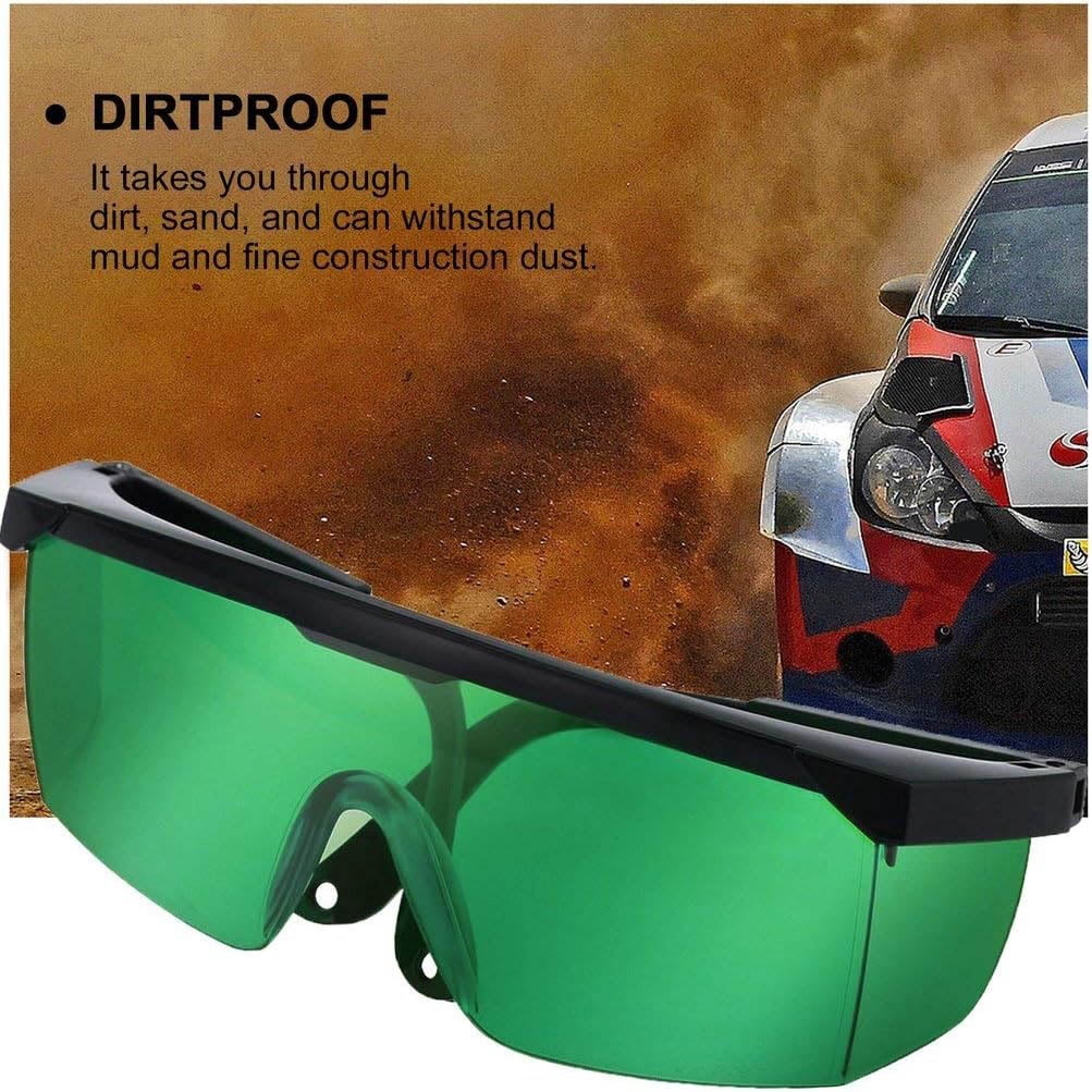Green Laser Safety Glasses for UV Protection with 200nm-450nm 800nm-2000nm Infrared Light for Laser Engraving Eye Protection with Adjustable Frame