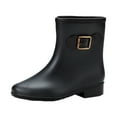thumbnail image 2 of OKBOP Womens Heeled Mid-Calf Boots-Rain Boots Womens Tall Boots Christmas Fashion Winter Boots for Women Clearance Black, 2 of 6