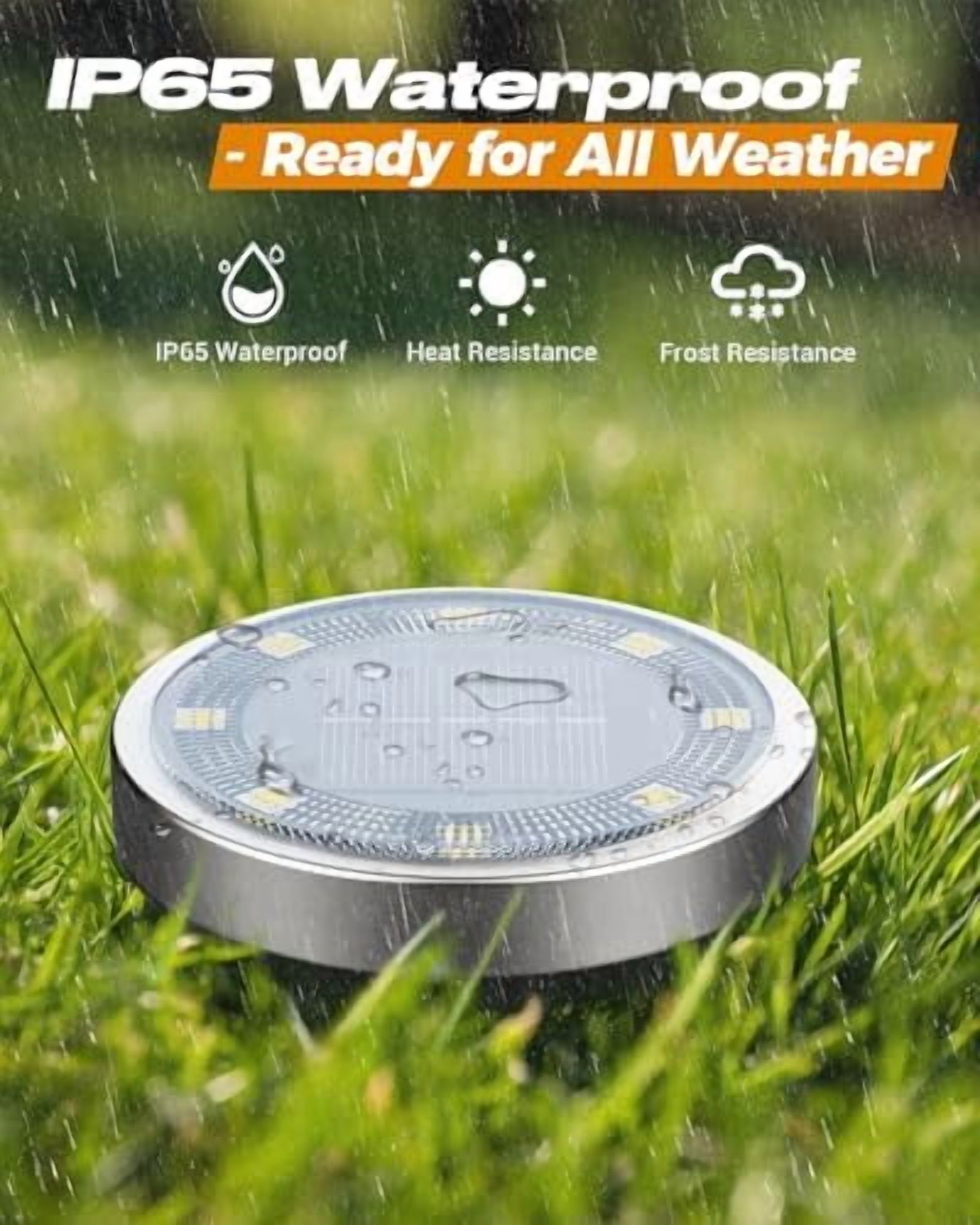 Solar Lights Outdoor Waterproof, 16 Pack Solar Lights Outdoor, 8 Led Solar Ground Lights Ip65 Waterproof Flat Solar Disc Light, Pathway Lights for Garden Lawn Patio Yard Path Landscape, Blue