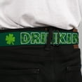 thumbnail image 4 of Buckle-Down Belt, Seatbelt Buckle Belt, St Pats Drinking Team Shamrocks Black Green White, 30 to 44 Inches, 4 of 9