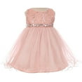 thumbnail image 3 of Big Girls Dress Wedding Pageant Sleeveless Lace Crystal Rhinestone Tulle Sash Flower Girl Dress Blush 10 (M3B4K0), 3 of 5