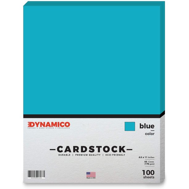 Blue Cardstock Paper 8 1/2 x 11" Medium weight 65 LB (175 gsm) Cover