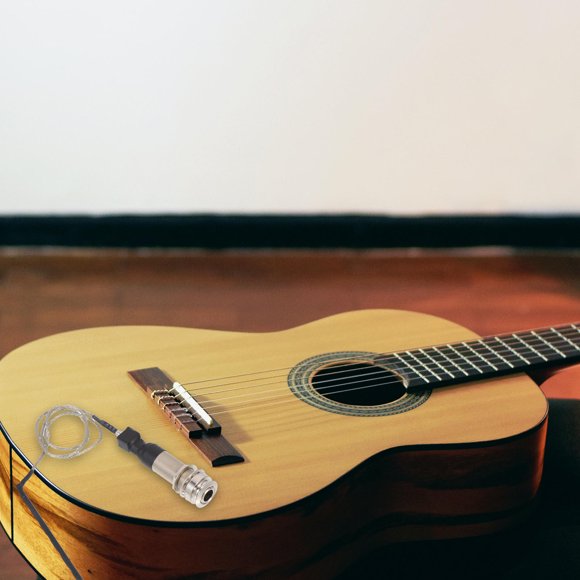 NUOLUX Pickup Para Guitarra Acústica Piezoeléctrico Color Plata Con Sonido Claro Y Duradero
