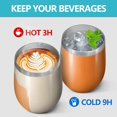 thumbnail image 4 of 12oz Stemless Wine Tumblers Orange and Grey Abstract Art Artwork Vacuum Insulated Stainless Steel Travel Tumbler Cups Mug with Lid and Straw for Champaign,Cocktail,Beer with Cleaning Brush, 4 of 5