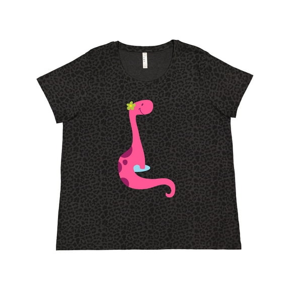 Inktastic Cute Pink Dinosaur Women's Plus Size T-Shirt