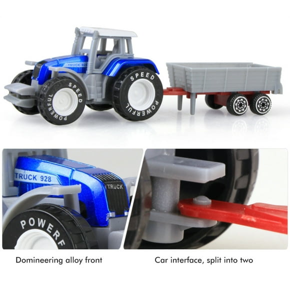 4 Pcs Alloy Farm Tractor Toy Set Engineering Car Model Farm Vehicles Toy Tractors Car Toy For Children Kids Boys