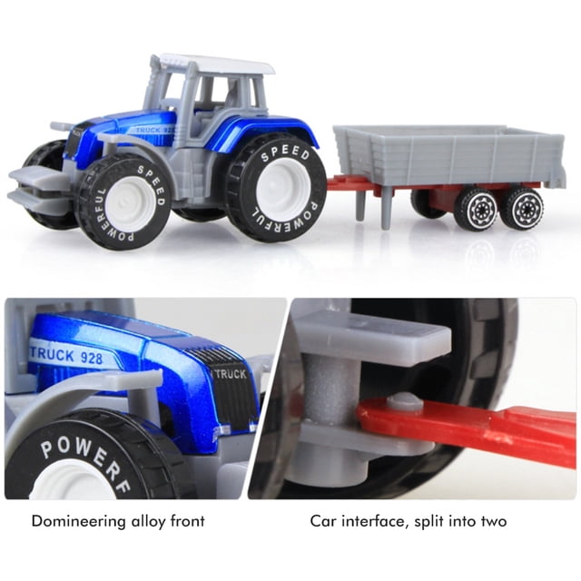 4 Pcs Alloy Farm Tractor Toy Set Engineering Car Model Farm Vehicles Toy Tractors Car Toy For Children Kids Boys