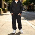 thumbnail image 2 of ITSAME Boys Outfit 2-Piece Zip Up Hooded Sweatshirt and Jogger Pants Casual Athletic Set Size 14, 2 of 9