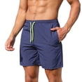 thumbnail image 3 of Aayomet Mens Shorts Mens Shorts Casual Classic Fit Cotton Summer Beach Shorts with Elastic Waist and Pockets,Navy M, 3 of 5